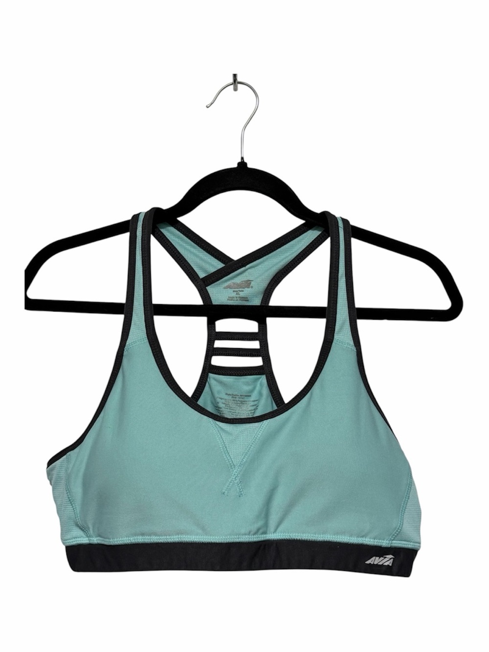 Avia Mint and Black Ladder-Back Sports Bra XL
